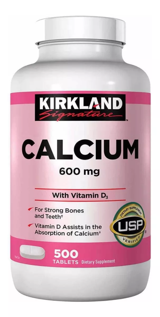 KIRKLAND SIGNATURE, CALCIO 600 MG + D3 500 TABLETAS EEUU