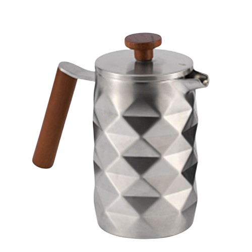 Coffee Culture Diamond Stainless Steel French Coffee Press 600ml (Matt Silver)