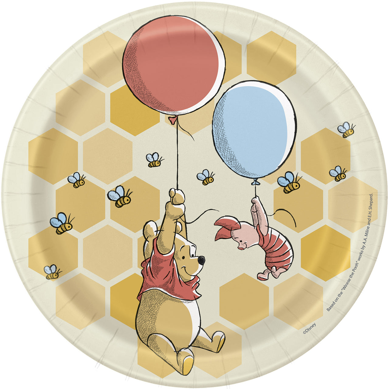 Winnie The Pooh - Happy Honeycomb Dessert Plates &lpar;8 Pcs - 7 Inches&rpar;
