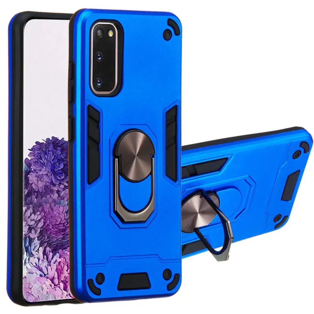 FUNDA PARA XIAOMI REDMI NOTE 10 5G CON ANILLO METÁLICO ANTISHOCK AZUL