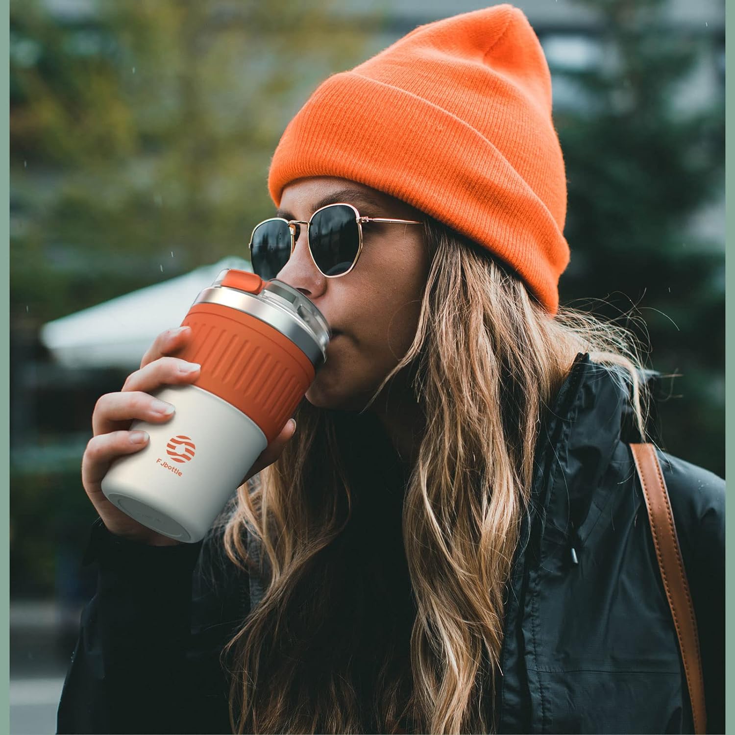 FJBOTTLE - TAZA TÉRMICA DE CAFÉ CON AISLAMIENTO DE ACERO INOXIDABLE 400ML