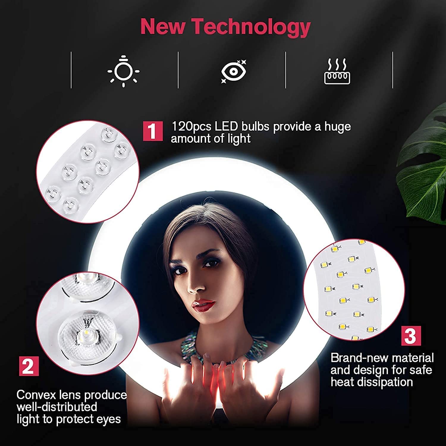 ANILLO DE LUZ LED DE 19 PULGADAS PANTALLA LCD TÁCTIL CON SOPORTE DE TRÍPODE LUZ DE ANILLO DE MAQUILLAJE REGULABLE PARA