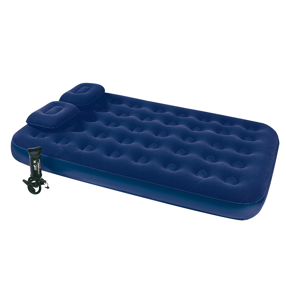 BESTWAY - COLCHON INFLABLE 2 PLAZAS PORTÁTIL CON 2 ALMOHADAS + INFLADOR - 1