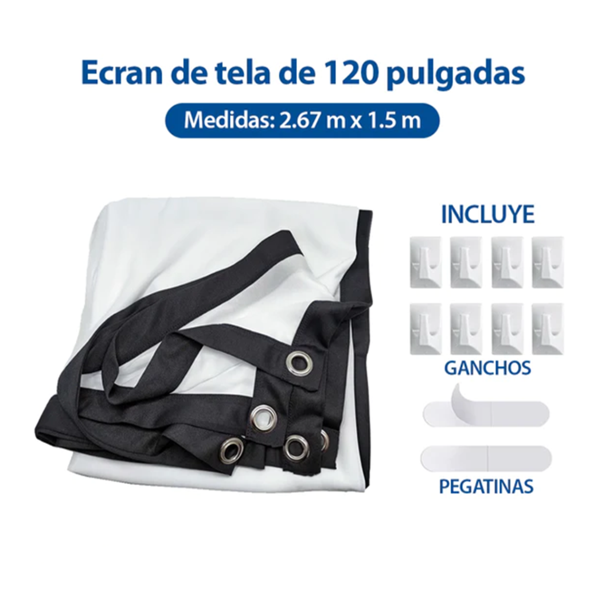 PANTALLA PARA PROYECTOR ECRAN 120 PULGADAS DE TELA