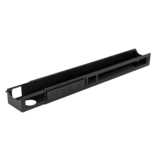 Desky Integrated Cable & Data Channel 4-Plug Matte Black