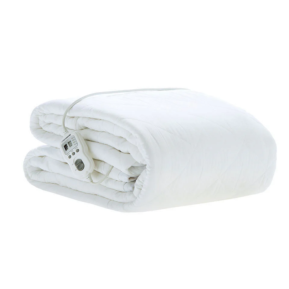 Linen House Quilted Multi-Zone Electric Blanket with Left-Hand Control – Cream (Long Single)