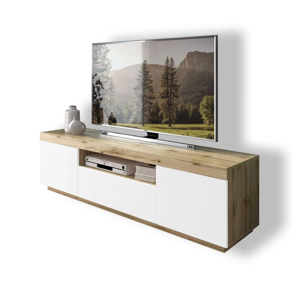 MESA DE TV MODERNA TU MESITA LIBERIA BLANCO 170CM