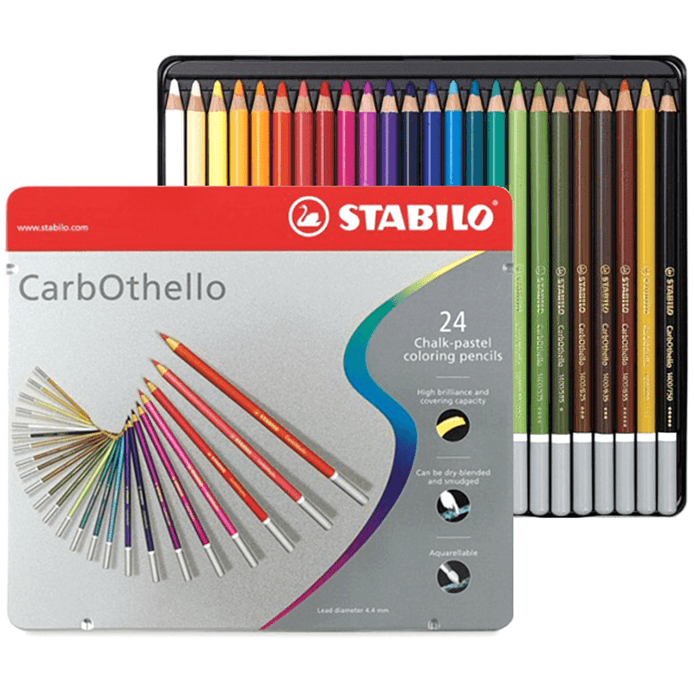 STABILO CarbOthello Chalk Pastel Coloured Pencils [Tin 24]