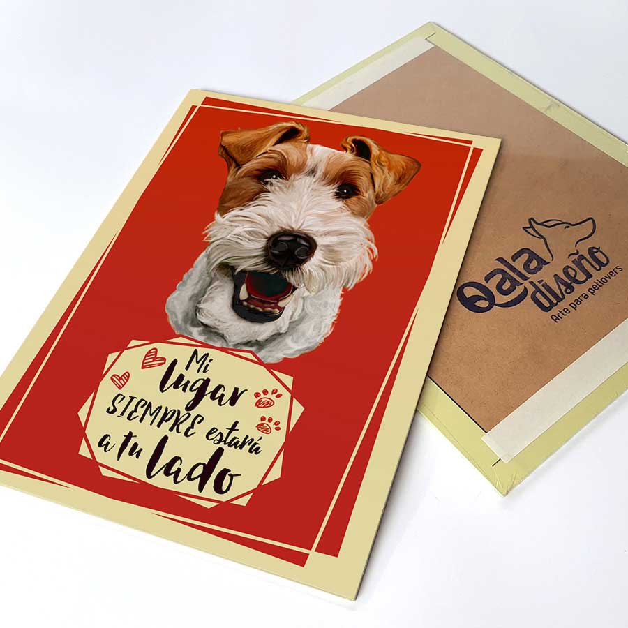 CUADRO DECORATIVO - QALA DISEÑO - PERRO FOX TERRIER - 30X22.5 CMS