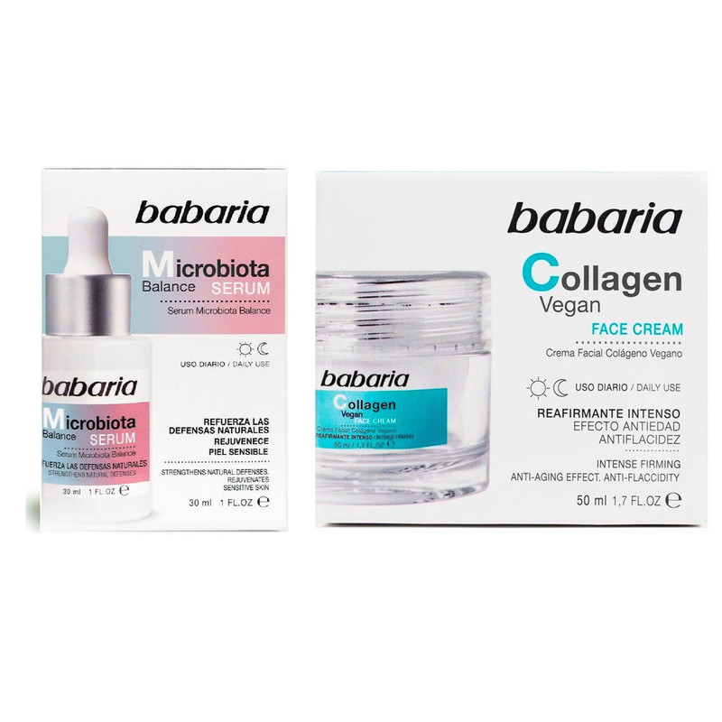 SERUM MICROBIOTINA + CREMA FACIAL COLLAGEN - BABARIA