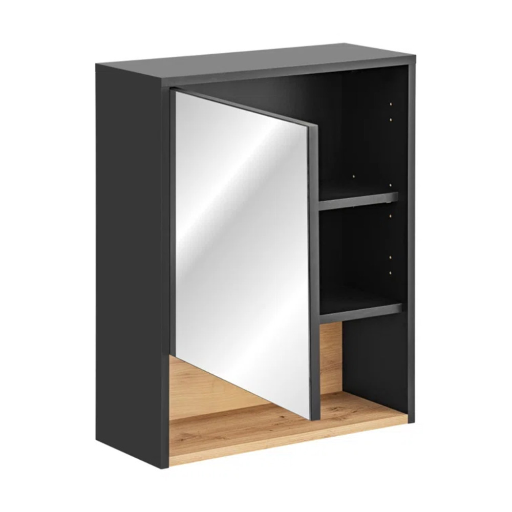 MUEBLE DE BAÑO CON ESPEJO FINN NEGRO RYR MUEBLES