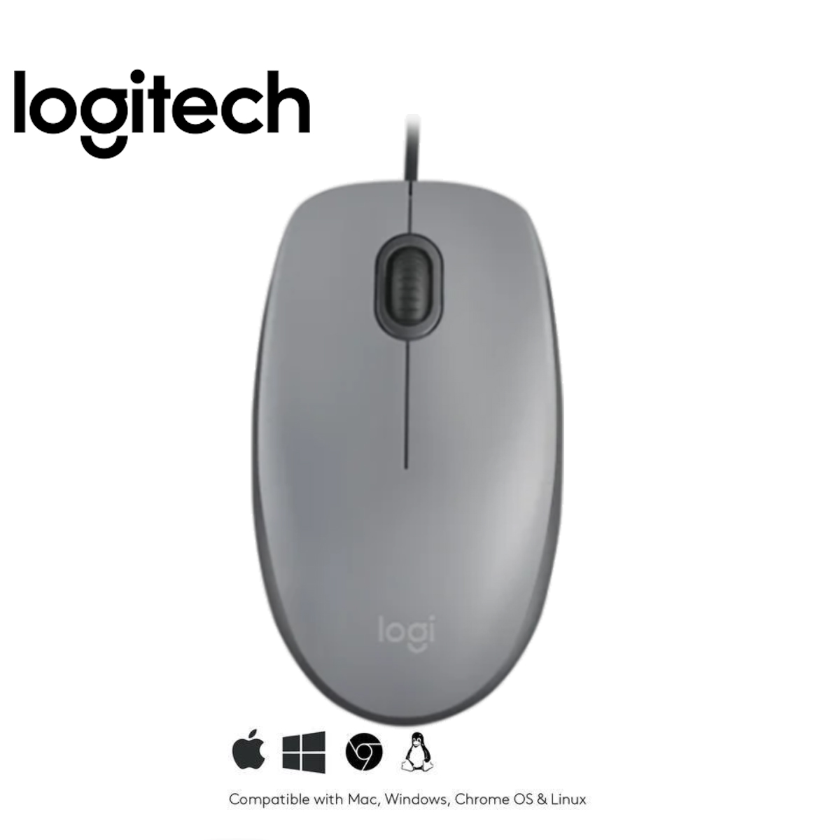 MOUSE LOGITECH M110 ÓPTICO CABLE USB GRIS