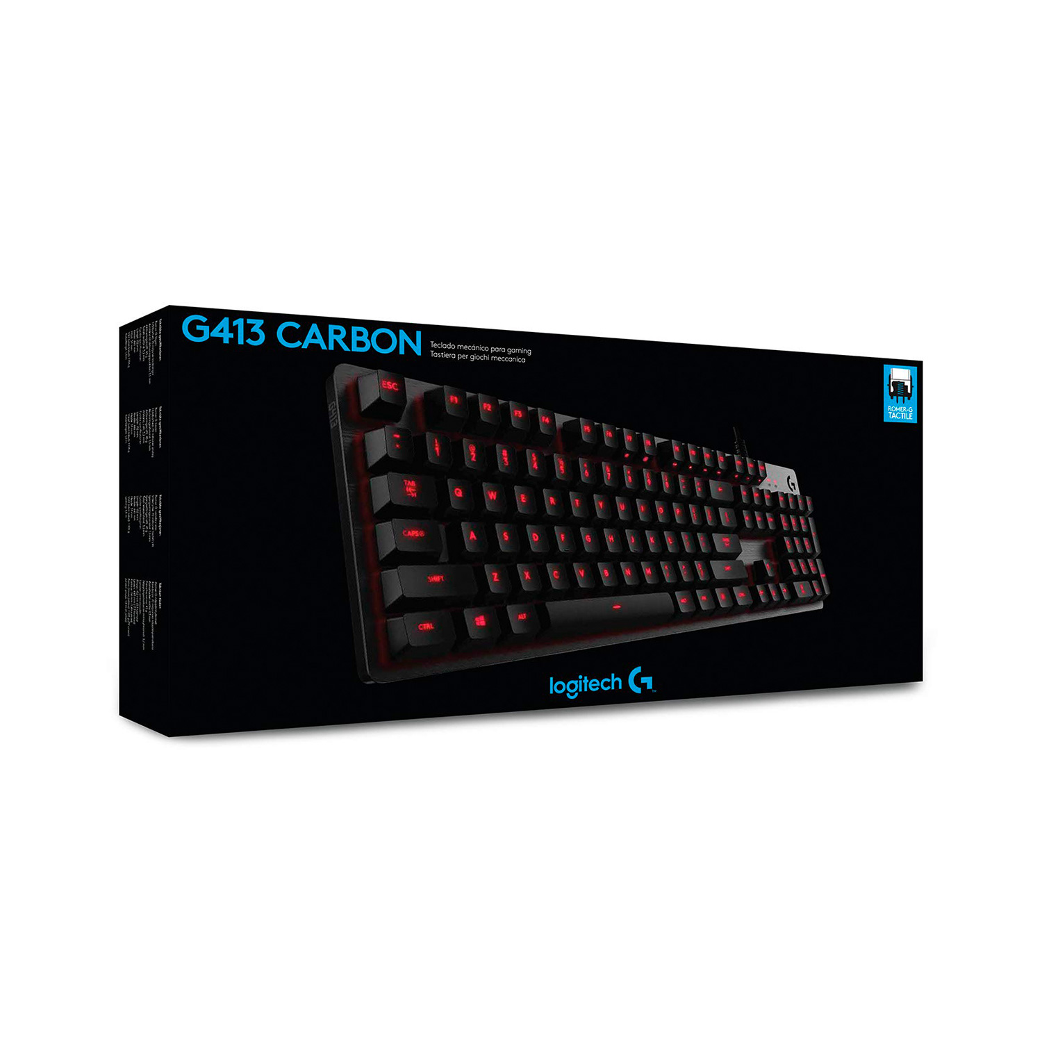 TECLADO GAMER LOGITECH G413 RED BACKLIGHT MECHANICAL GAMING CARBON