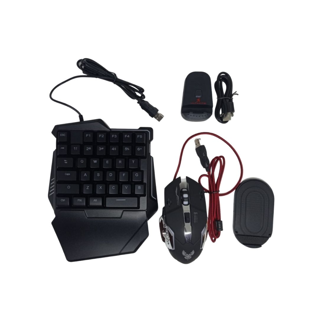 COMBO DE TECLADO FENIX IMPORT + MOUSE GAMER 4 EN 1 PARA JUEGOS RGB G508 NEGRO