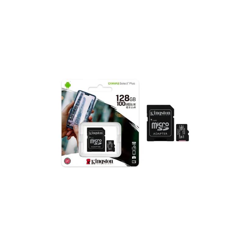 MEMORIA MICRO SD KINGSTON 128GB CANVAS SELECT PLUS CLASE 10