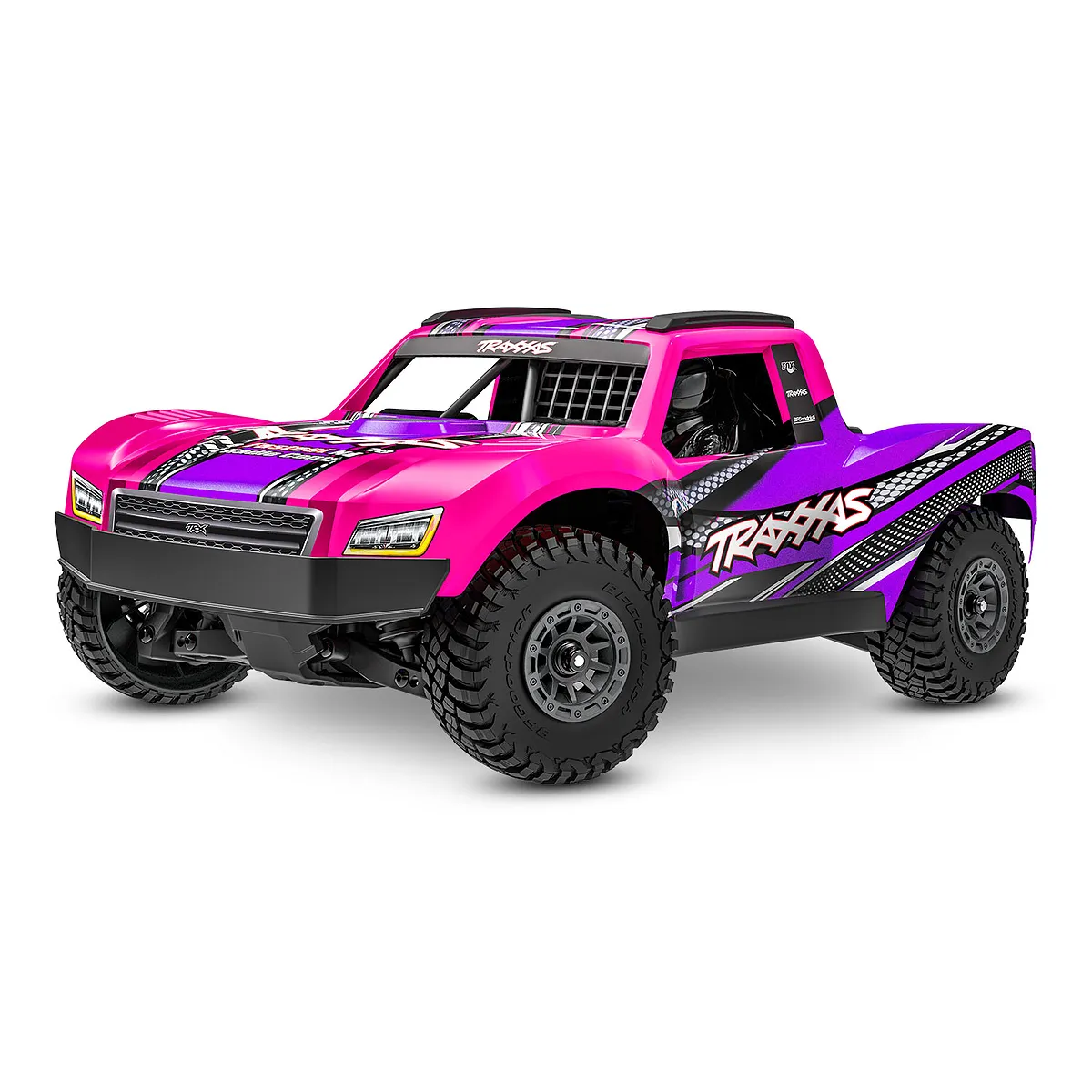 Traxxas Mini Slash 4X4 BL2S RC Short Course Truck Electric Brushless 4WD 1/16 Scale RTR - Pink