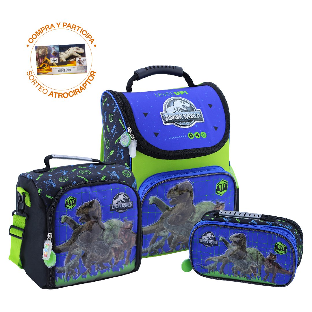 SET MOCHILA MAGIC JURASSIC WORLD DINOSAURIOS