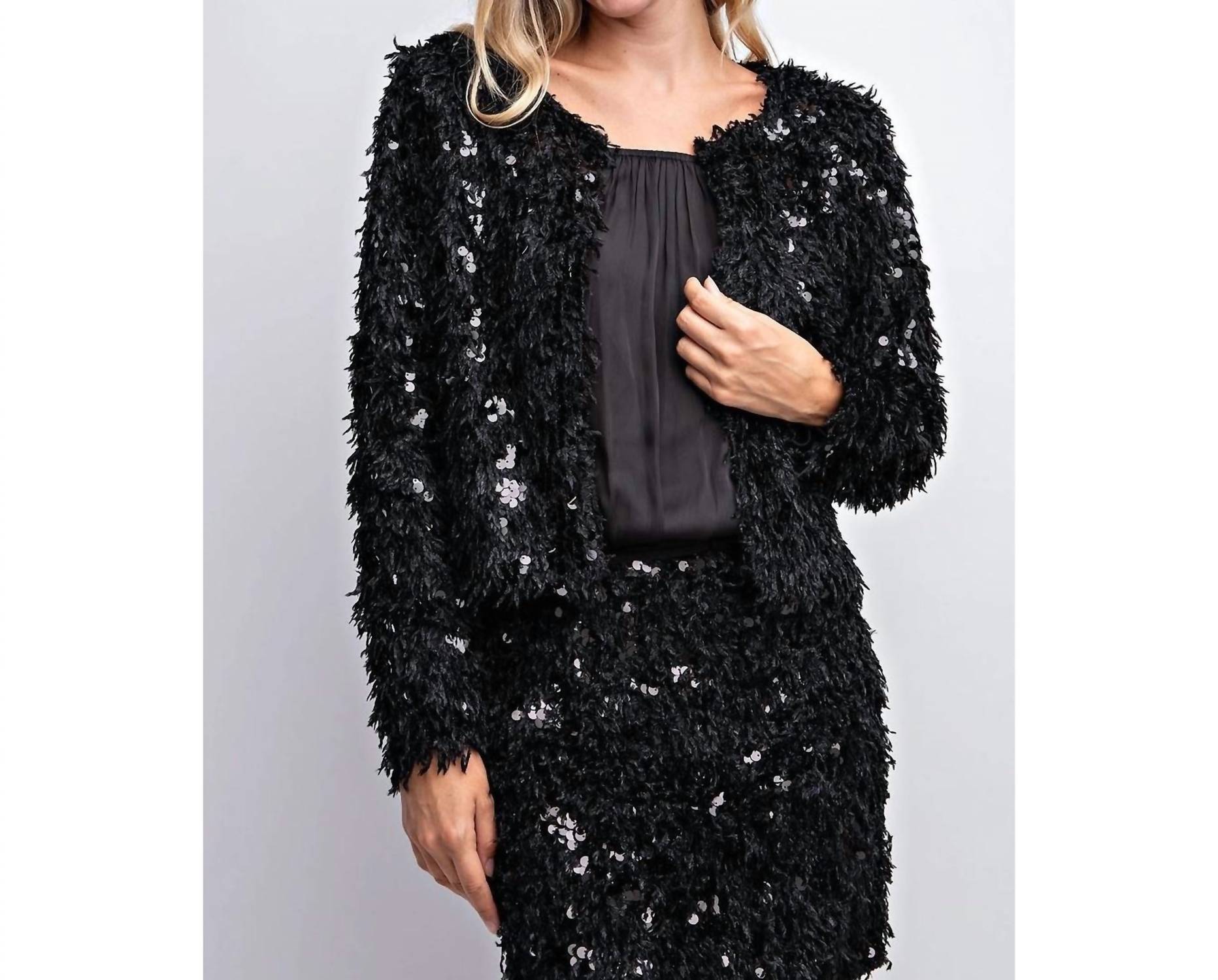 Llove Nights To Remember Coat In Black