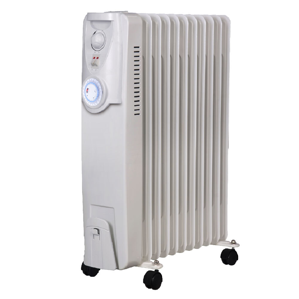 Heller 2400W Portable Electric Oil Heater Heating 11 FIN 24h Timer (White)