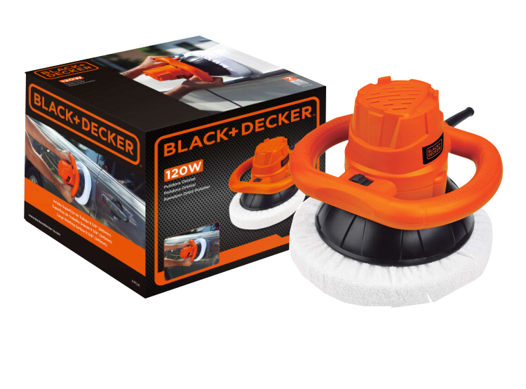 PULIDORA ORBITAL BLACK + DECKER KP12K-B2 10' 120W C.C. + 3 BONETES