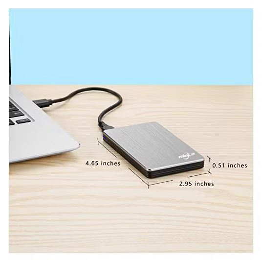 DISCO DURO EXTERNO PORTÁTIL NRICO DE 320 GB USB 3.0 HDD DE 25' COMPATIBLE CON PC MAC ESCRITORIO PS4 320 GB GRIS