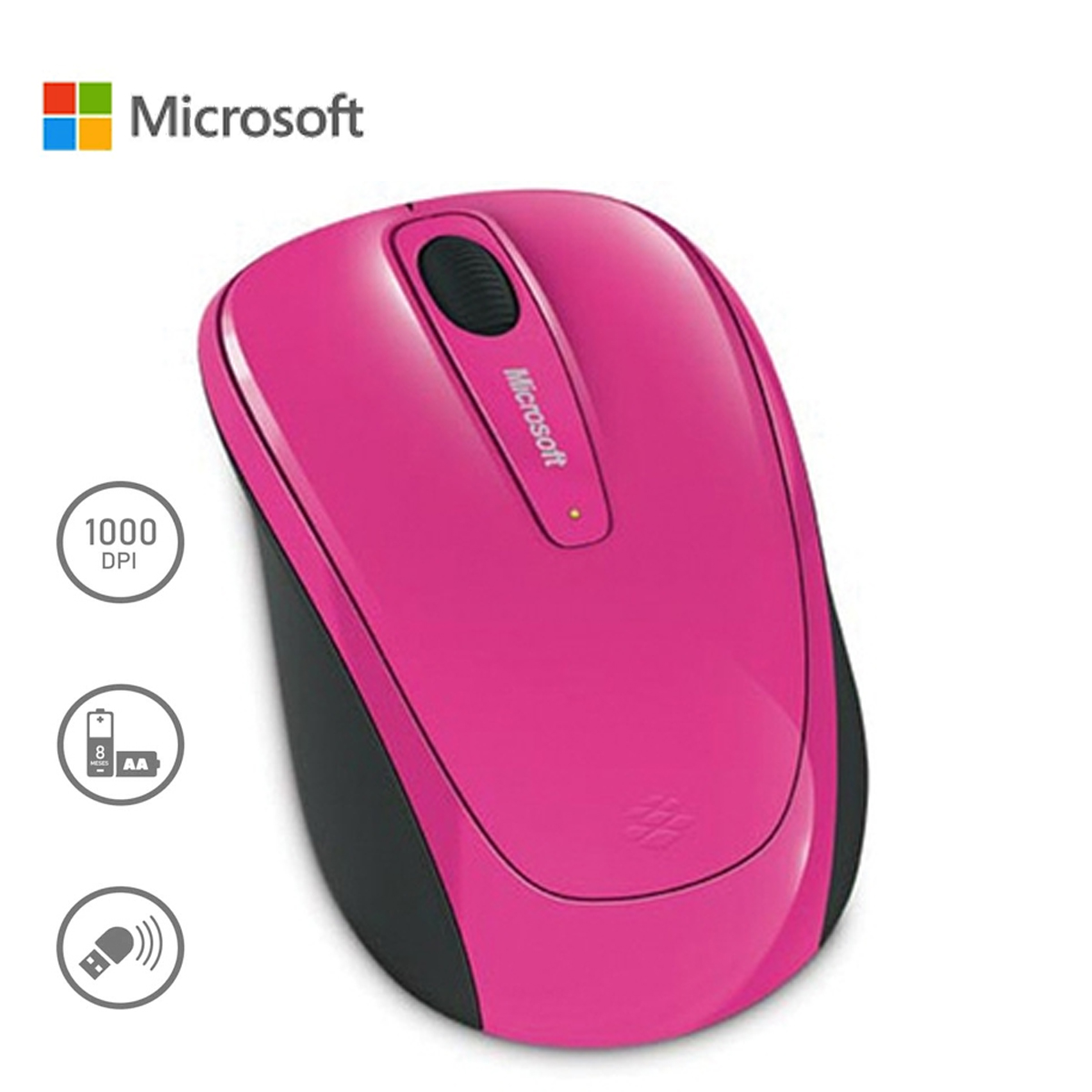 MOUSE MICROSOFT ÓPTICO 3500 MOBILE MAGENTA