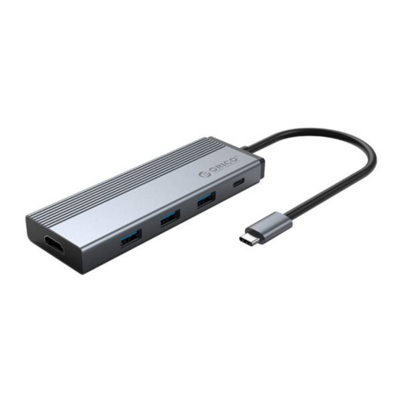 HUB ORICO 5SXH-GY TIPO C 3 PUERTOS USB + 1 PD + 1 HDMI