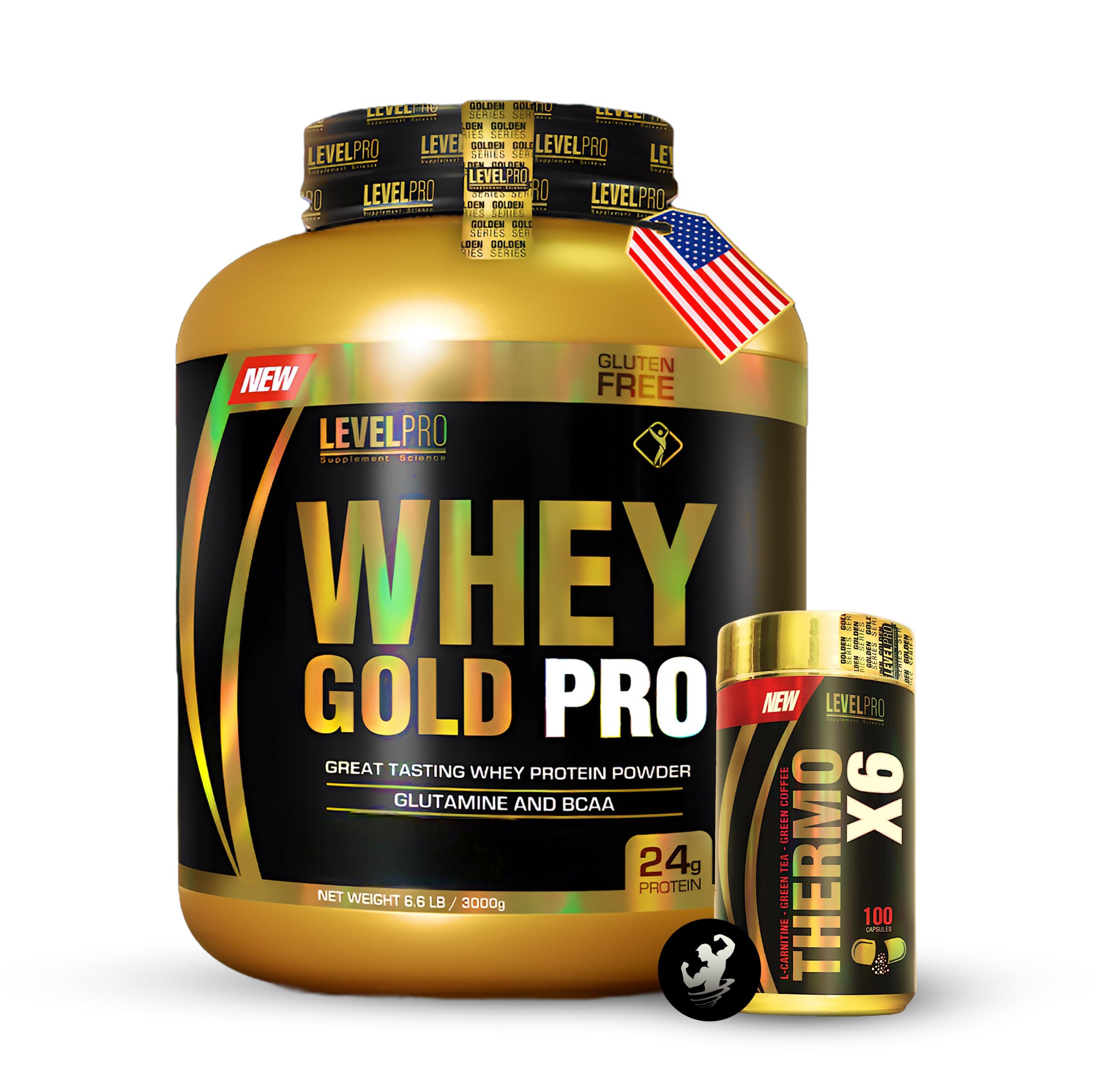 PACK | WHEY GOLD PRO 6.6 LB (STRAWBERRY) + THERMO X6 100 CAPS