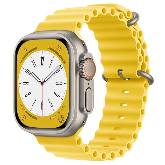 CORREAS SILICONA CORRUGADA APPLE WATCH 49 MM AMARILLO