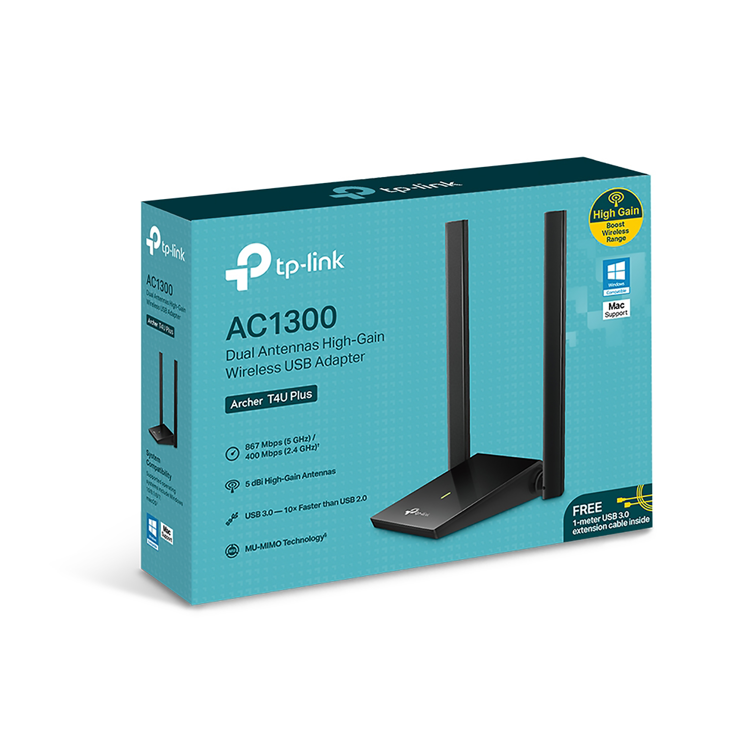 TP-LINK - ADAPTADOR USB INALÁMBRICO 2 BANDAS ARCHER T4U PLUS AC1300