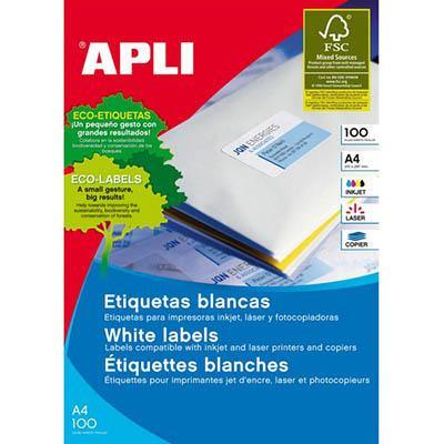 Apli 1273 General Use Labels Square Corners 24Up 70x37.0mm A4 White 100 Sheets