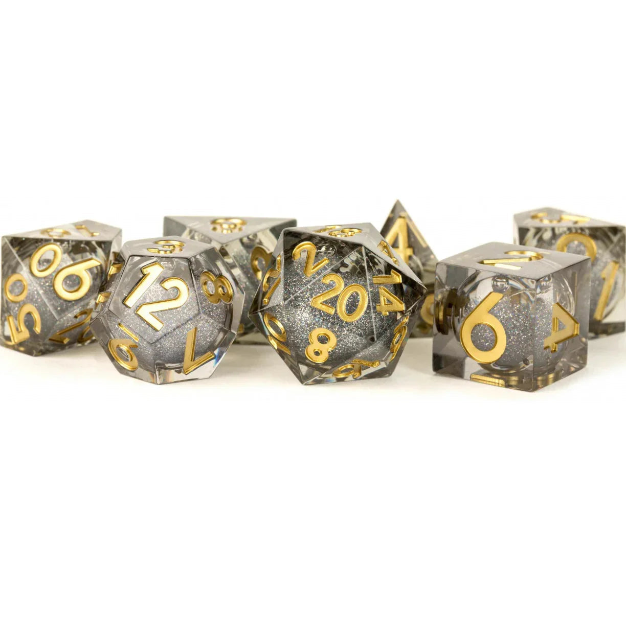 Fanroll By Metallic Dice Games Metallic Dice Games Vanishing Oil Liquid Core Swirl Dice 7 Set