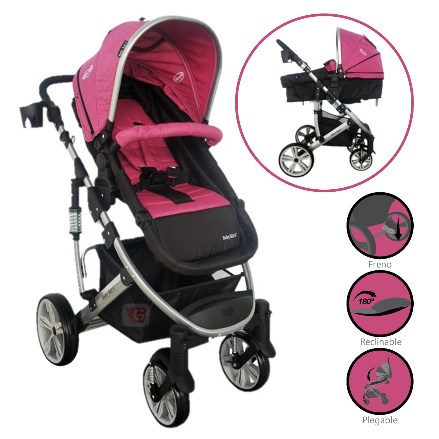 COCHE DEPORTIVO MOISES SPRING PINK