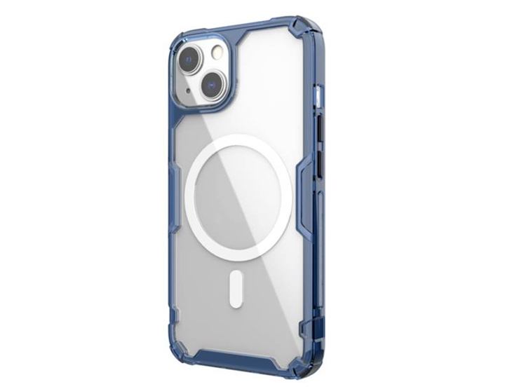 CASE NILLKIN NATURE PRO MAGNÉTICO MAGSAFE AZUL + MICA DE VIDRIO PARA IPHONE 13