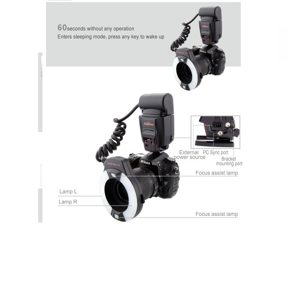 MEIKE RING FLASH TTL AUTOMATICO MK-14 EXT PARA CANON