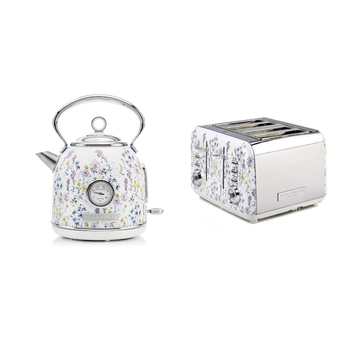 Laura Ashley 1.7L Dome Kettle and 4 Slice Toaster Combo (Wild Meadow)