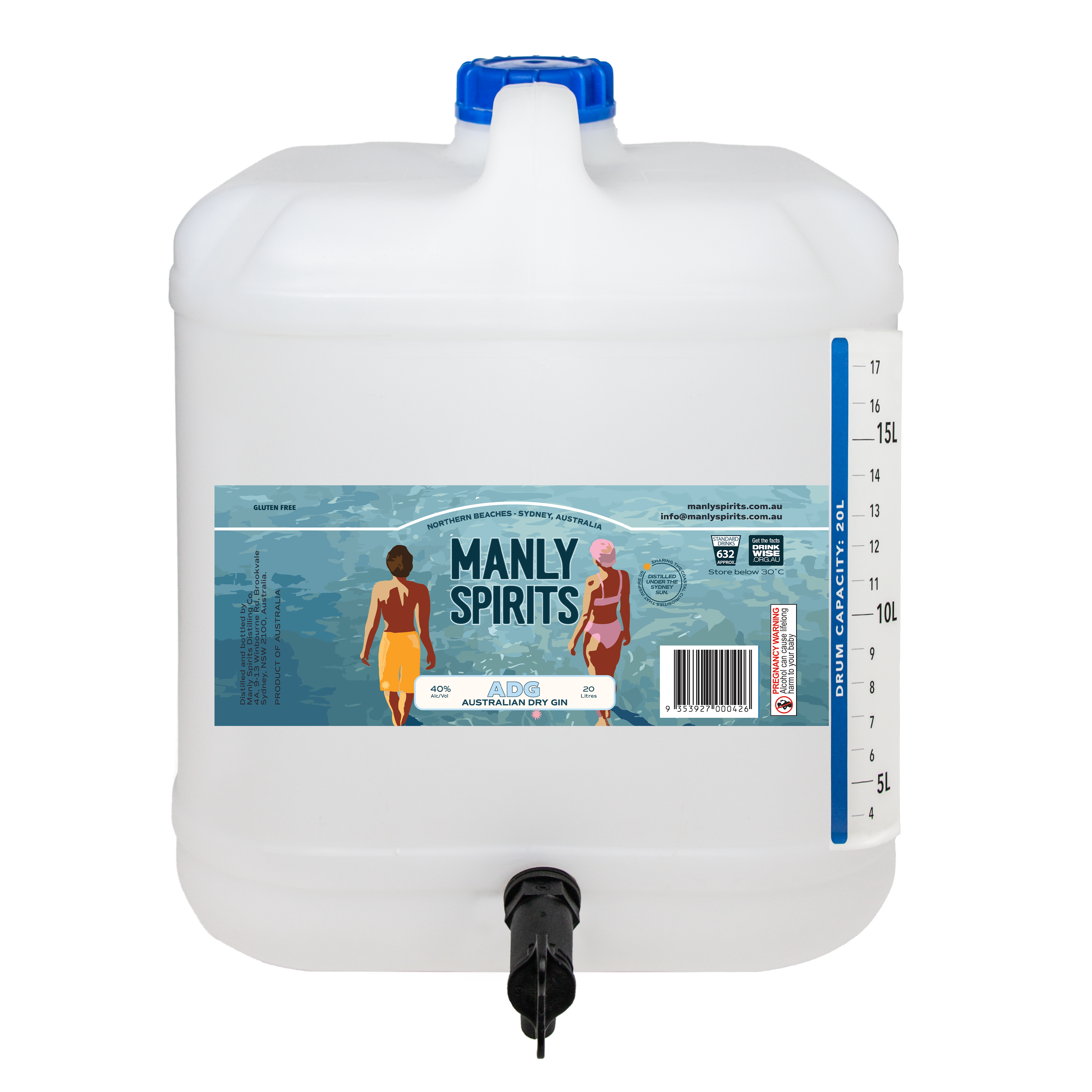 Manly Spirits Australian Dry Gin 20lt