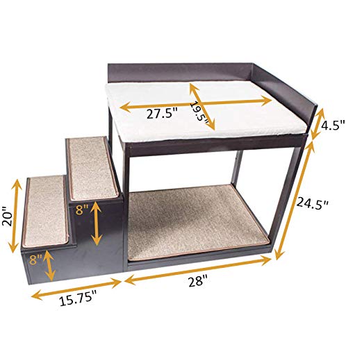 PENN-PLAX BUDDY LITERA - SISTEMA DE CAMA Y ESCALONES DE VARIOS NIVELES PARA PERROS Y GATOS