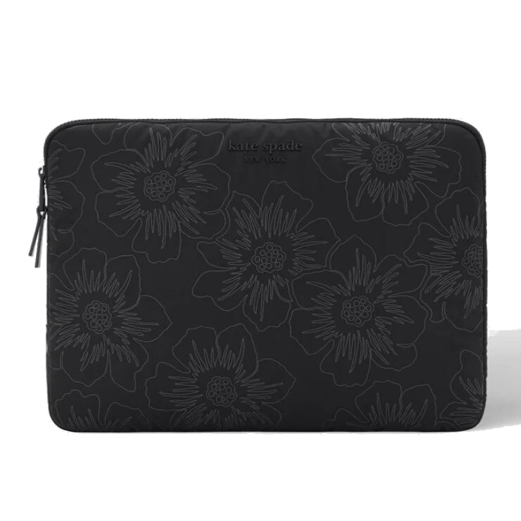 Kate Spade Reverse Hollyhock Black Puffer Sleeve for 14" Laptop
