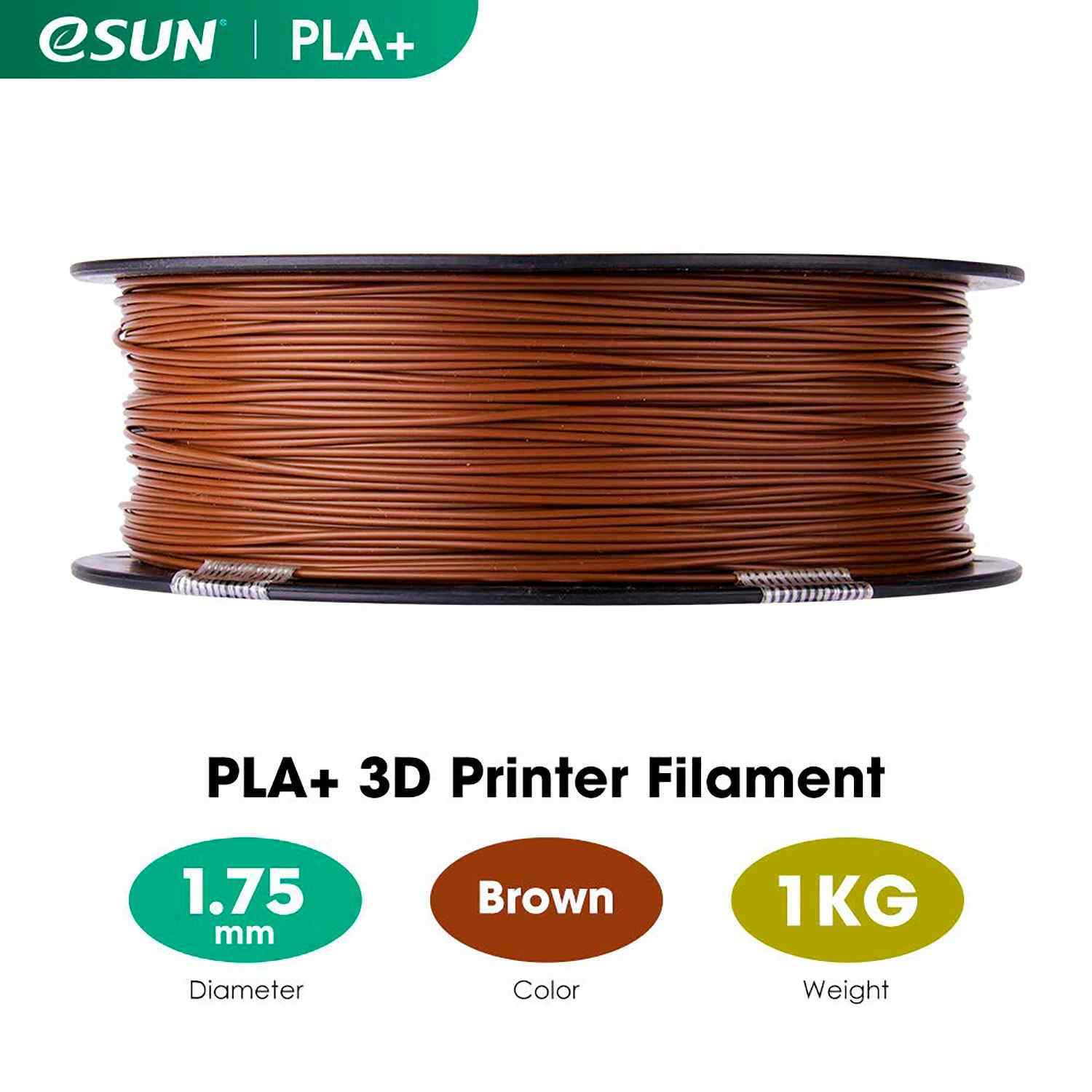 FILAMENTO IMPRESORA 3D PLA+ 1.75MM 1KG ESUN MARRON