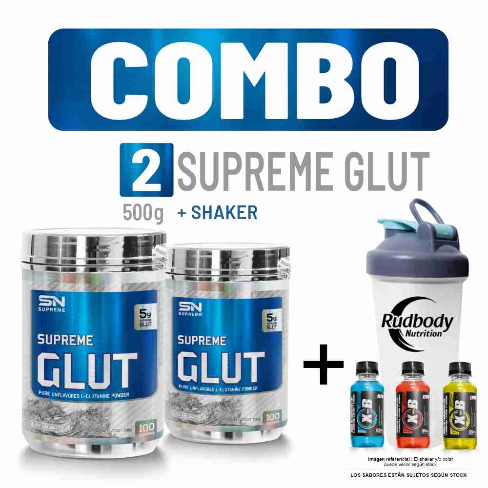 COMBO SUPREME NUTRITION - 2 SUPREME GLUT 500 GR. + SHAKER