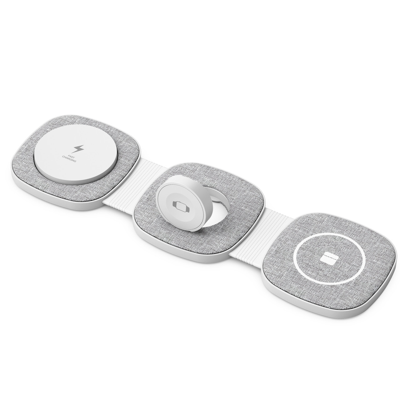 Laser 3-in-1 Foldable Travel Wireless Charging Pad (Grey)
