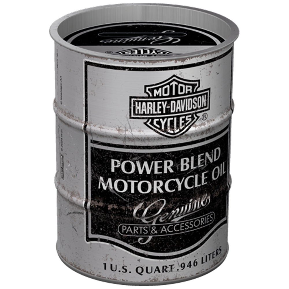 Nostalgic-Art Oil Barrel Harley-Davidson Power Blend Vintage/Retro Money Box