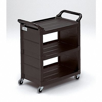 33-5/8 x 18-5/8 x 36-5/8 Polypropylene Enclosed Service Cart with 150 lb Load Capacity Black