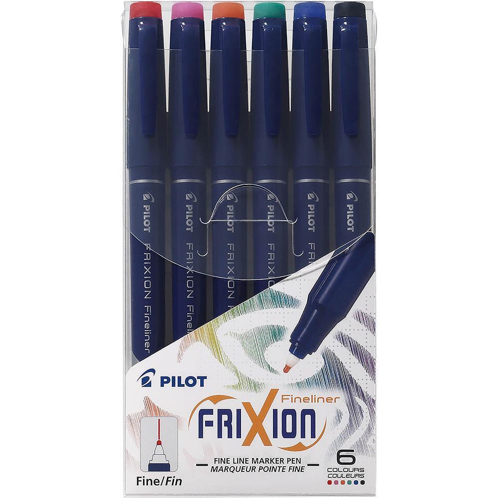 Pilot Frixion Erasable Fineliner Pen 0.45Mm (Assorted) [Pack 6]