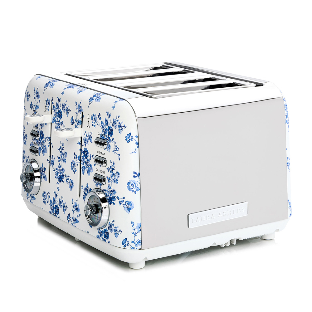 Laura Ashley 4 Slice Bread Toaster Stainless Steel (China Rose)