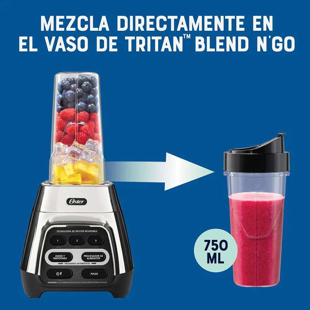 LICUADORA CON TECNOLOGÍA REVERSIBLE 1.5 LTS OSTER BLSTPYG1311NBG ACERO