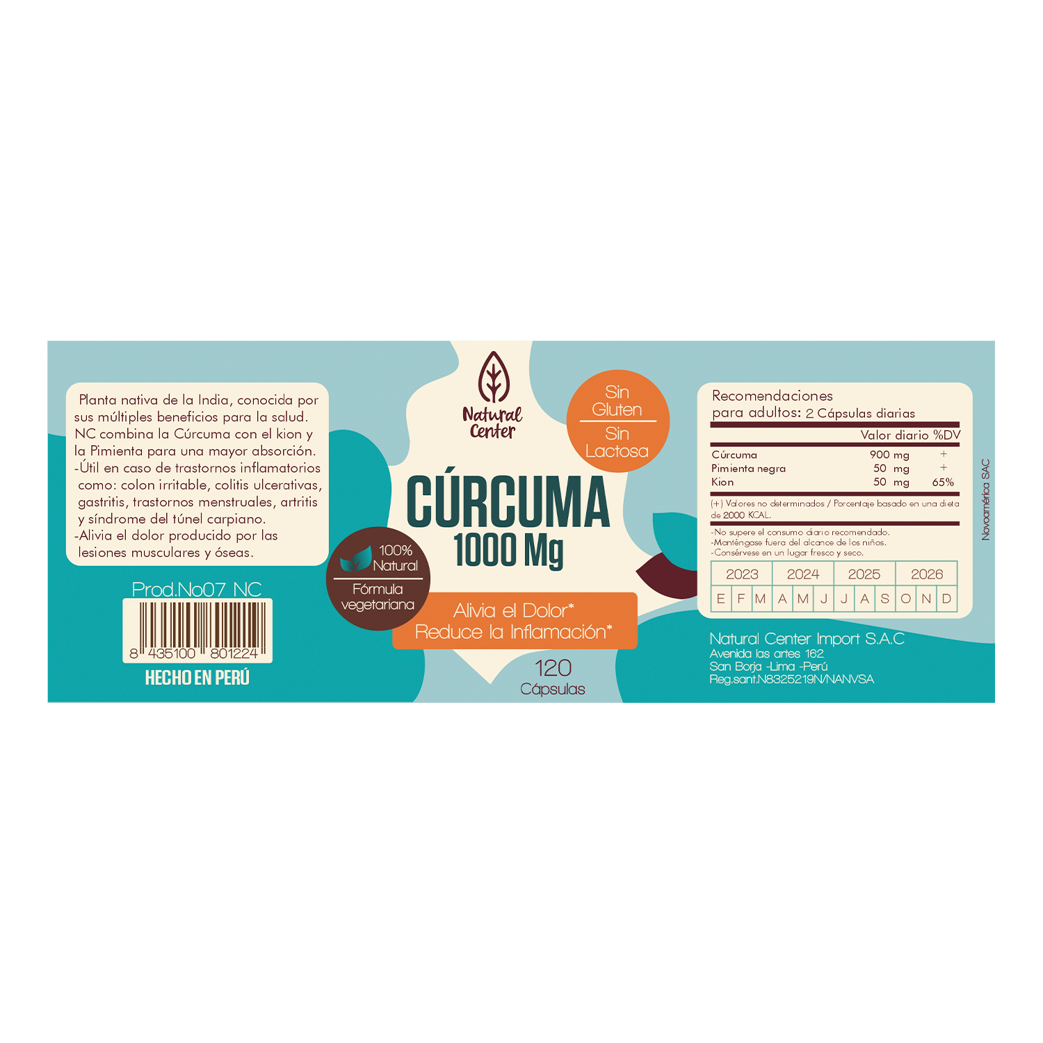 CÚRCUMA 1000 MG - NATURAL CENTER