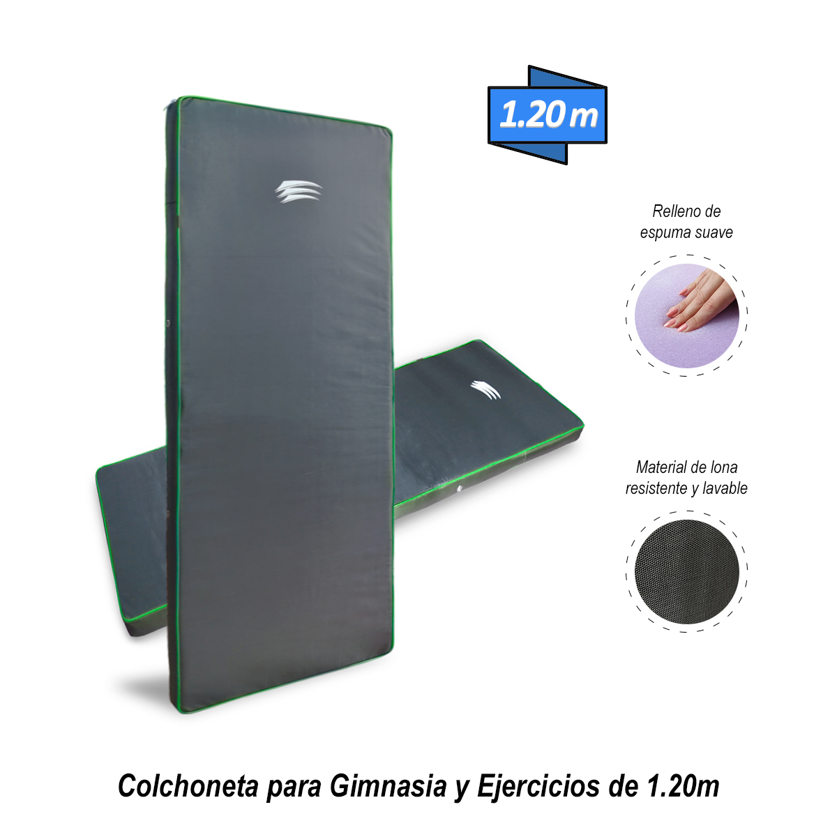 COLCHONETA PARA GIMNASIA Y EJERCICIOS DE 1.20M