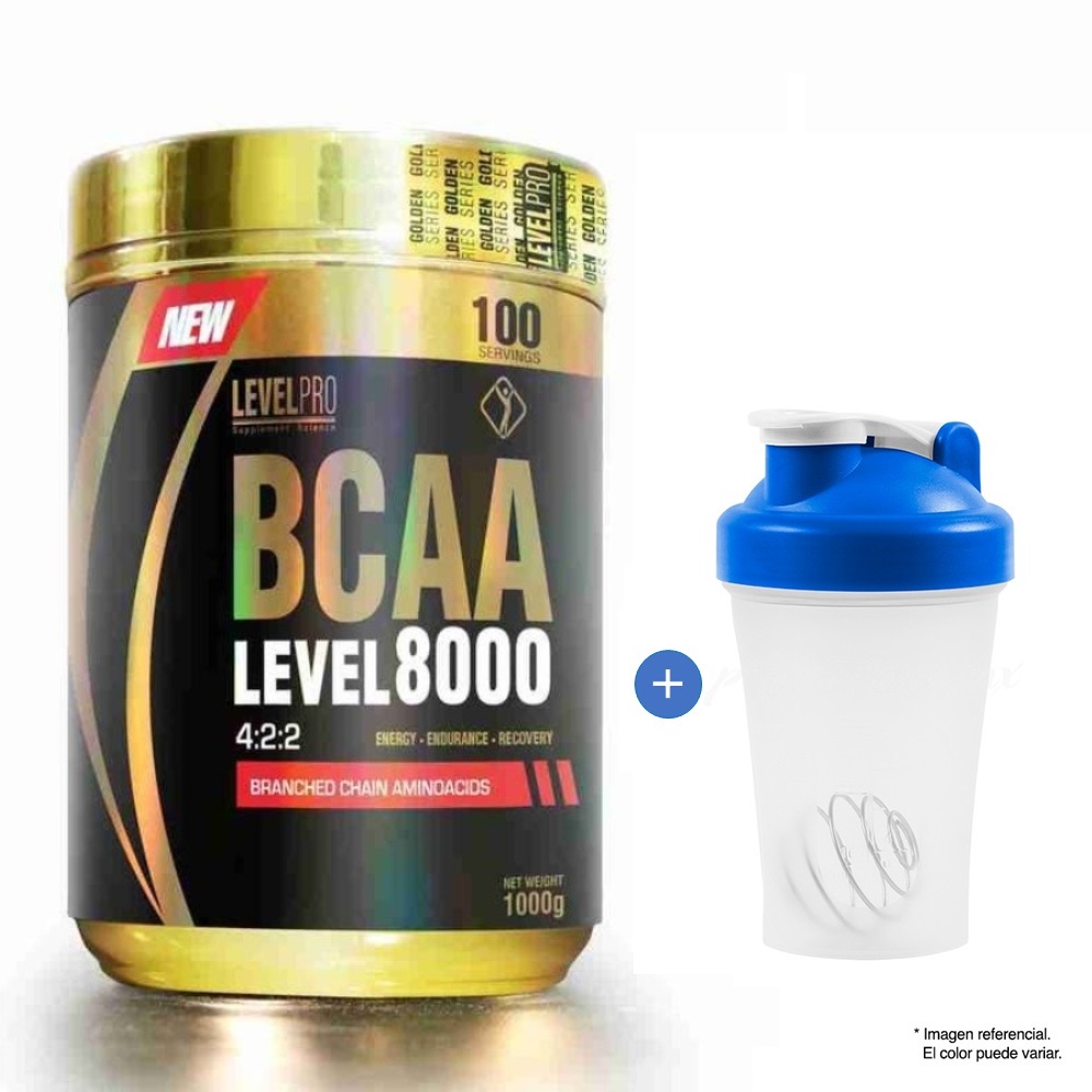 BCAA 8000 1 KG LEVEL PRO AMINOÁCIDOS ORANGE + SHAKER